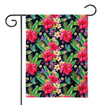 Exotic Hibiscus Flowers Pattern Print House Flag