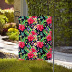 Exotic Hibiscus Flowers Pattern Print House Flag