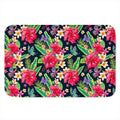 Exotic Hibiscus Flowers Pattern Print Indoor Door Mat