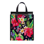 Exotic Hibiscus Flowers Pattern Print Insulated Lunch Tote