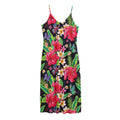 Exotic Hibiscus Flowers Pattern Print Jersey Midi Cami Dress