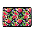 Exotic Hibiscus Flowers Pattern Print Kitchen Mat