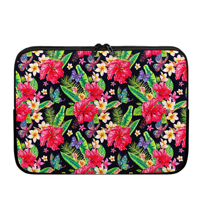 Exotic Hibiscus Flowers Pattern Print Laptop Sleeve