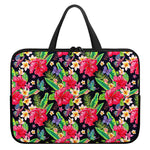 Exotic Hibiscus Flowers Pattern Print Laptop Sleeve With Handle