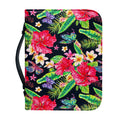 Exotic Hibiscus Flowers Pattern Print Leather Bible Cover
