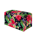 Exotic Hibiscus Flowers Pattern Print Leather Tissue Box Cover