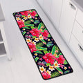 Exotic Hibiscus Flowers Pattern Print Long Kitchen Mat