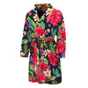 Exotic Hibiscus Flowers Pattern Print Men's Bathrobe