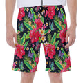 Exotic Hibiscus Flowers Pattern Print Men's Beach Shorts