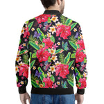 Exotic Hibiscus Flowers Pattern Print Men's Bomber Jacket