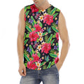 Exotic Hibiscus Flowers Pattern Print Men's Fitness Tank Top