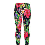 Exotic Hibiscus Flowers Pattern Print Men's leggings