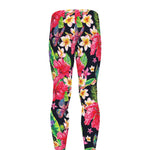 Exotic Hibiscus Flowers Pattern Print Men's leggings