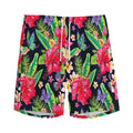 Exotic Hibiscus Flowers Pattern Print Men's Athletic Shorts