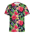 Exotic Hibiscus Flowers Pattern Print Men's Athletic T-Shirt