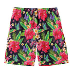 Exotic Hibiscus Flowers Pattern Print Men's Swim Trunks