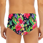 Exotic Hibiscus Flowers Pattern Print Men's Triangle Swim Briefs