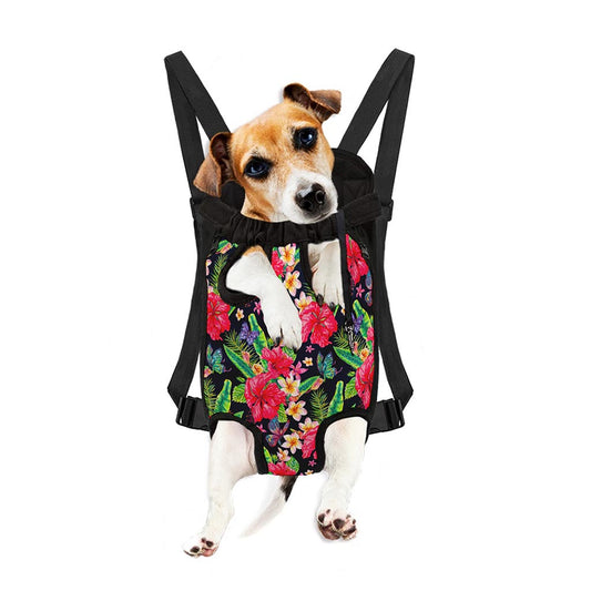 Exotic Hibiscus Flowers Pattern Print Pet Carrier Backpack