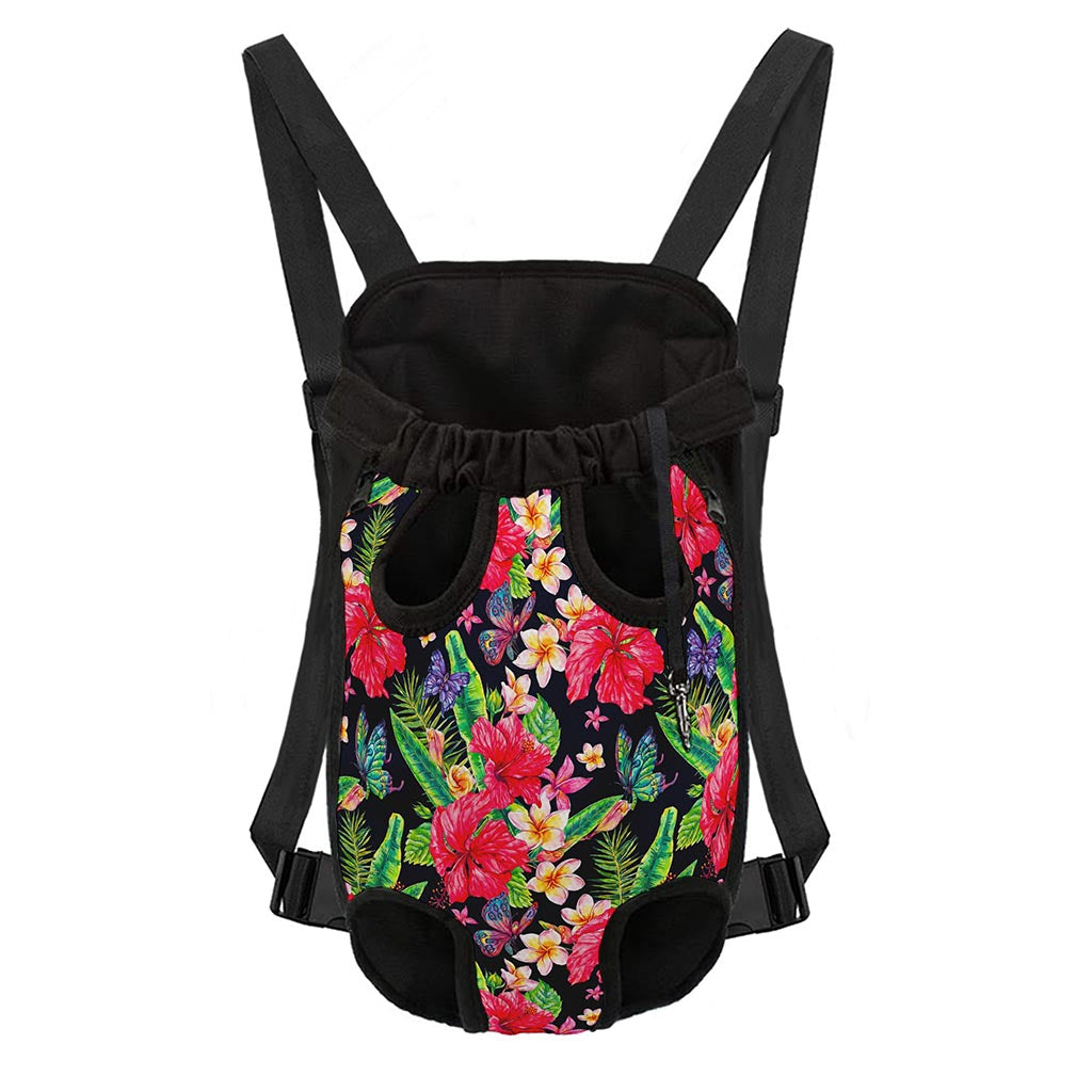 Exotic Hibiscus Flowers Pattern Print Pet Carrier Backpack