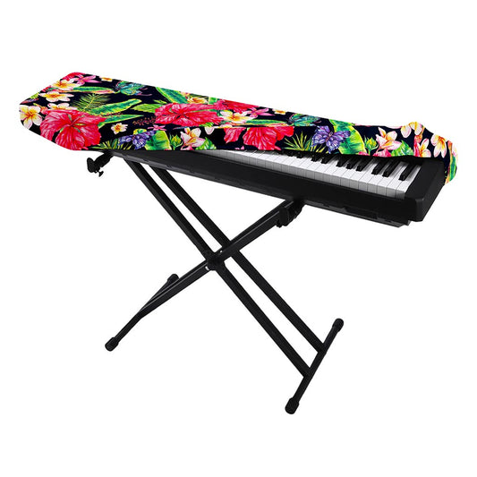 Exotic Hibiscus Flowers Pattern Print Piano Keyboard Cover