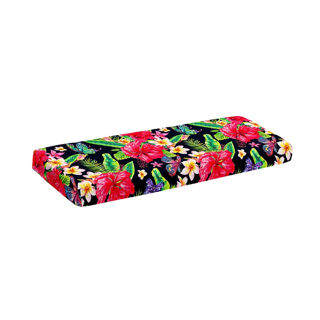 Exotic Hibiscus Flowers Pattern Print Piano Keyboard Cover