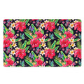 Exotic Hibiscus Flowers Pattern Print Polyester Doormat