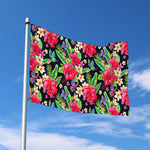 Exotic Hibiscus Flowers Pattern Print Polyester Flag