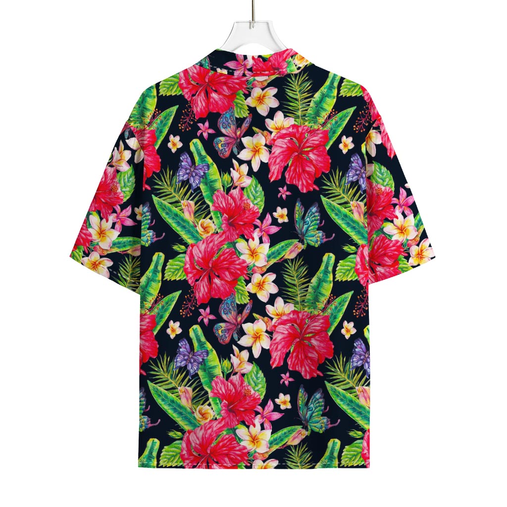 Exotic Hibiscus Flowers Pattern Print Rayon Hawaiian Shirt
