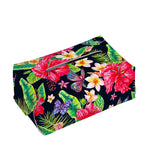Exotic Hibiscus Flowers Pattern Print Rectangle Tissue Box Cover