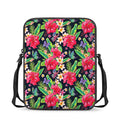 Exotic Hibiscus Flowers Pattern Print Rectangular Crossbody Bag