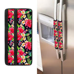 Exotic Hibiscus Flowers Pattern Print Refrigerator Handle Covers
