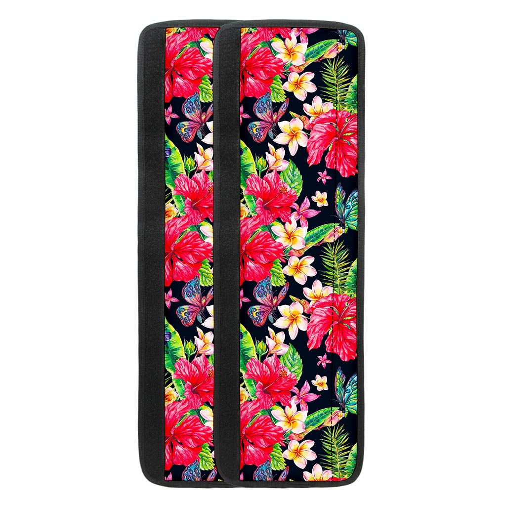 Exotic Hibiscus Flowers Pattern Print Refrigerator Handle Covers