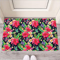 Exotic Hibiscus Flowers Pattern Print Rubber Doormat