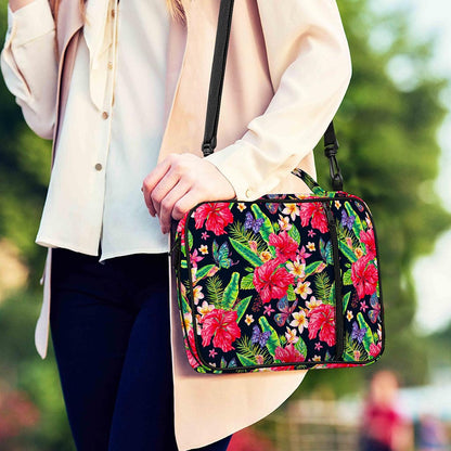 Exotic Hibiscus Flowers Pattern Print Shoulder Strap Bible Bag