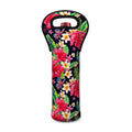 Exotic Hibiscus Flowers Pattern Print Single Neoprene Wine Tote