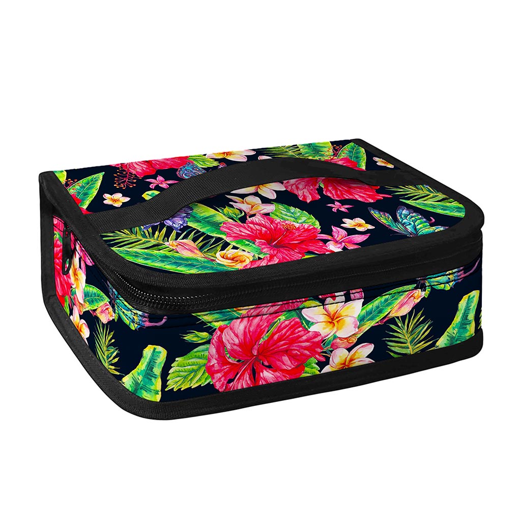 Exotic Hibiscus Flowers Pattern Print Small Lunch Bag