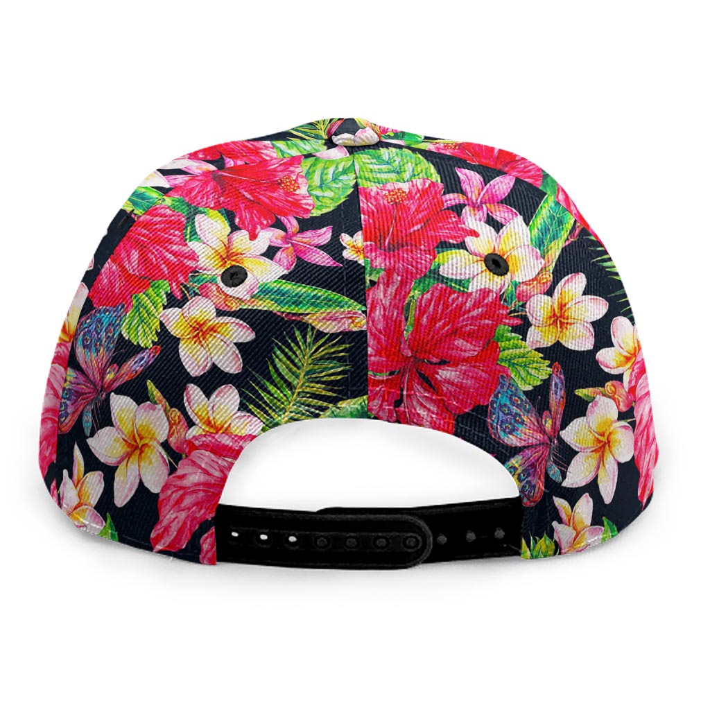 Exotic Hibiscus Flowers Pattern Print Snapback Cap