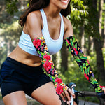 Exotic Hibiscus Flowers Pattern Print Sun Protection Arm Sleeves