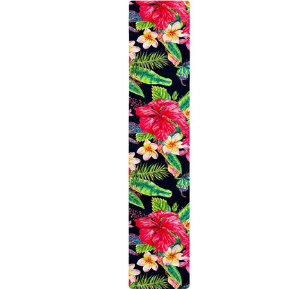 Exotic Hibiscus Flowers Pattern Print Table Runner