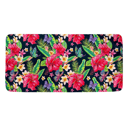Exotic Hibiscus Flowers Pattern Print Towel