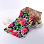 Exotic Hibiscus Flowers Pattern Print Towel