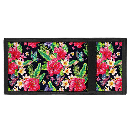 Exotic Hibiscus Flowers Pattern Print Trifold Wallet