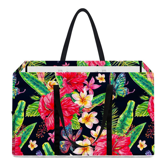 Exotic Hibiscus Flowers Pattern Print Utility Tote Bag