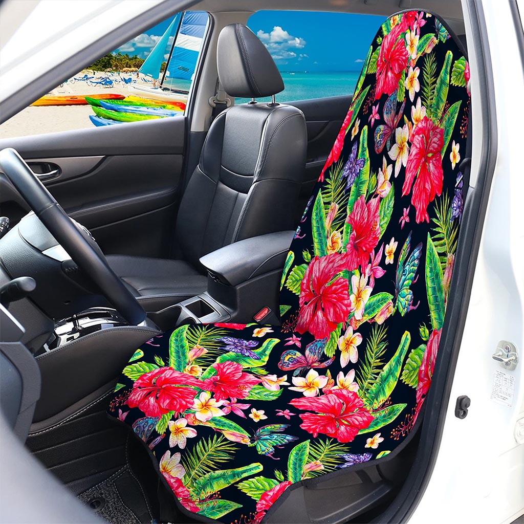 Exotic Hibiscus Flowers Pattern Print Waterproof Car Seat Cover
