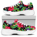 Exotic Hibiscus Flowers Pattern Print White Chunky Shoes