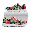 Exotic Hibiscus Flowers Pattern Print White Running Shoes