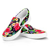 Exotic Hibiscus Flowers Pattern Print White Slip On Sneakers