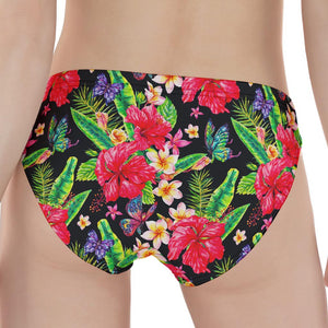 Exotic Hibiscus Flowers Pattern Print Women's Panties