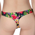 Exotic Hibiscus Flowers Pattern Print Women's Thong