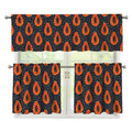 Exotic Papaya Pattern Print 3 Piece Kitchen Curtains